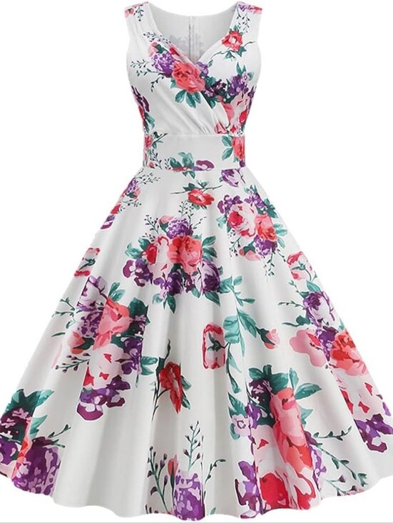 belle poque Dresses & Skirts - Retro Swing Fit&Flare Midi Dress Floral Romantic Garden Party Belle Poque Size L